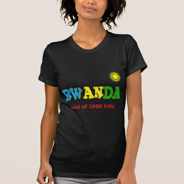 Rwanda landet av 1000 backar t-shirt (Framsida)