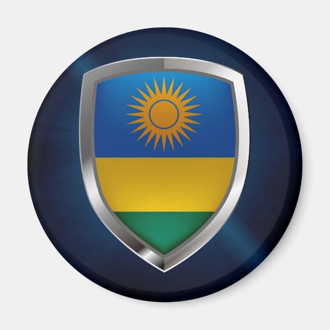 Rwanda Metallic Emblem Magnet (Framsidan)