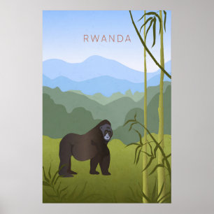 Rwanda Minimalistisk Resemapposters Poster