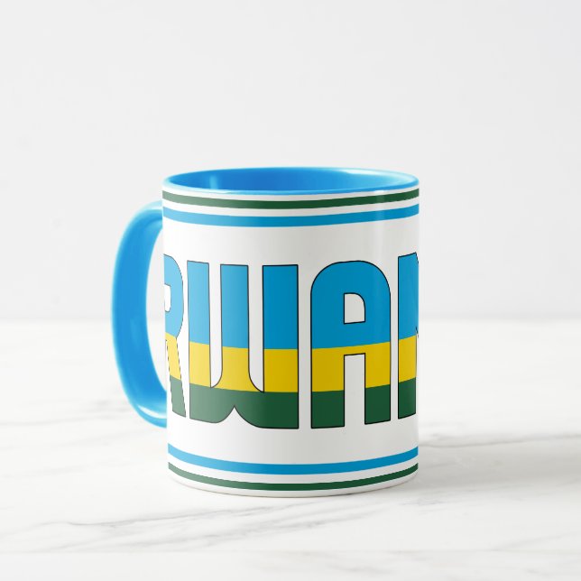 Rwanda National Flagga Patriotic Coffee Mugg (Framsida vänster)