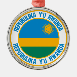 Rwanda Round Emblem Julgransprydnad Metall