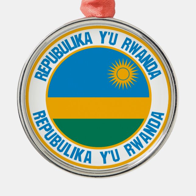 Rwanda Round Emblem Julgransprydnad Metall (Framsidan)