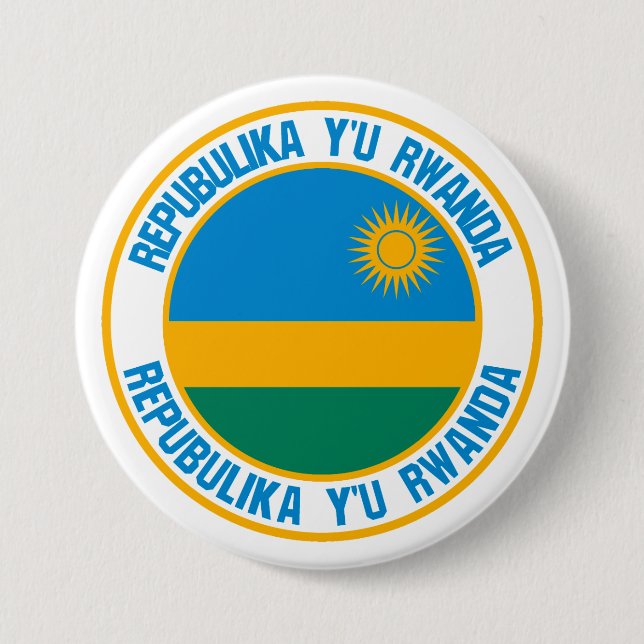 Rwanda Round Emblem Knapp (Framsida)