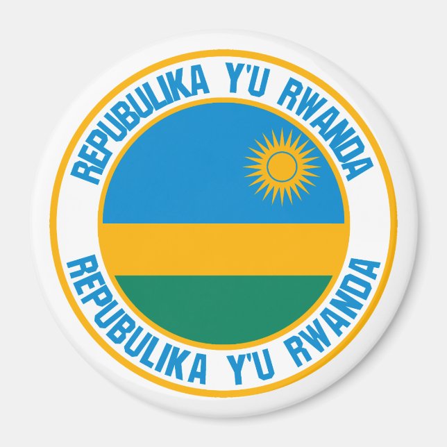 Rwanda Round Emblem Magnet (Framsidan)