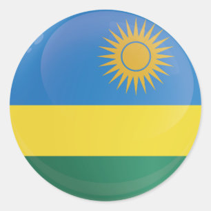 Rwanda Round Icon Flagga Runt Klistermärke