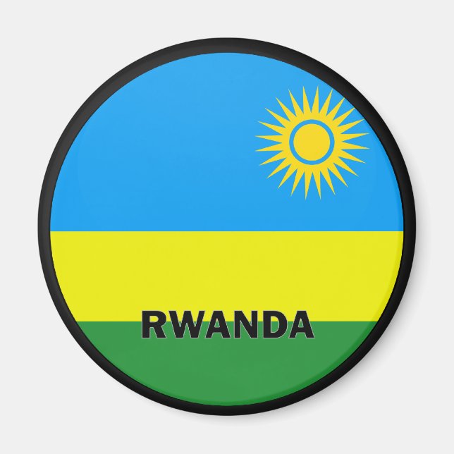 Rwanda Roundel-Flagga Magnet (Framsidan)