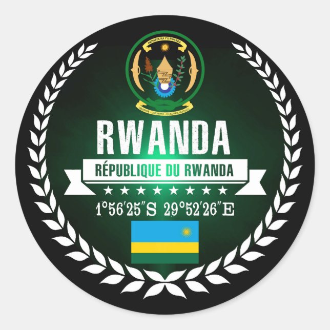 Rwanda Runt Klistermärke (Framsida)