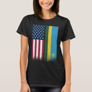 Rwanda Rwanda American Flaggor Proud USA Rwanda T Shirt