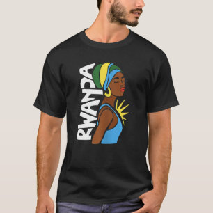 Rwanda Rwanda Flagga Afrika Karta Etniskt kulturar T Shirt
