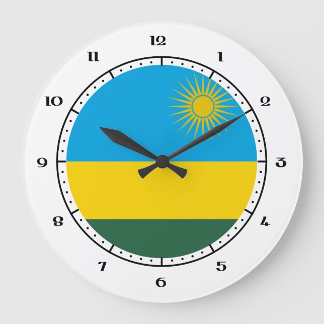 Rwanda/Rwanda-flagga Stor Klocka (Framsida)