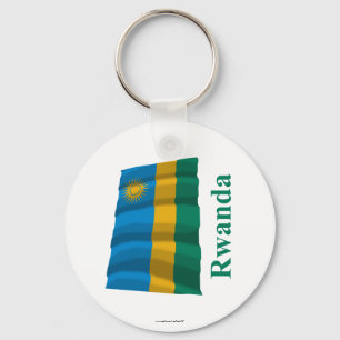 Rwanda som vinkar flagga med namn nyckelring