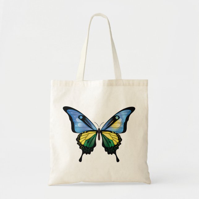 Rwanda Swallowtail Butterfly Flagga Tygkasse (Framsidan)