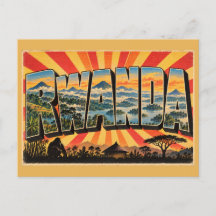 Rwanda Vulkaner Kullar Regnskog Sjö Vintage