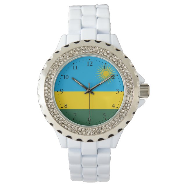 Rwandaflagga Armbandsur (Framsida)