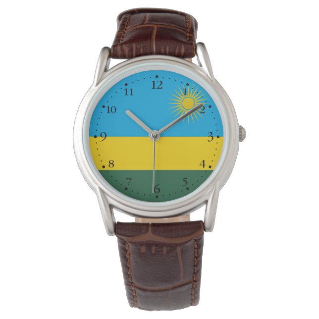 Rwandaflagga Armbandsur (Framsida)