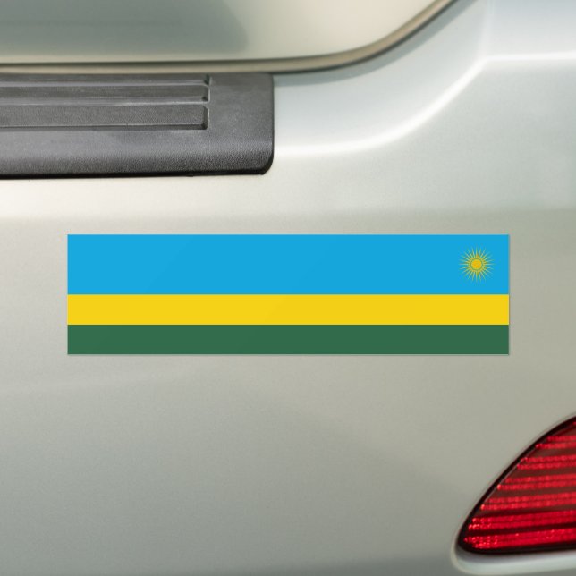 Rwandaflagga Bildekal (På Bil)