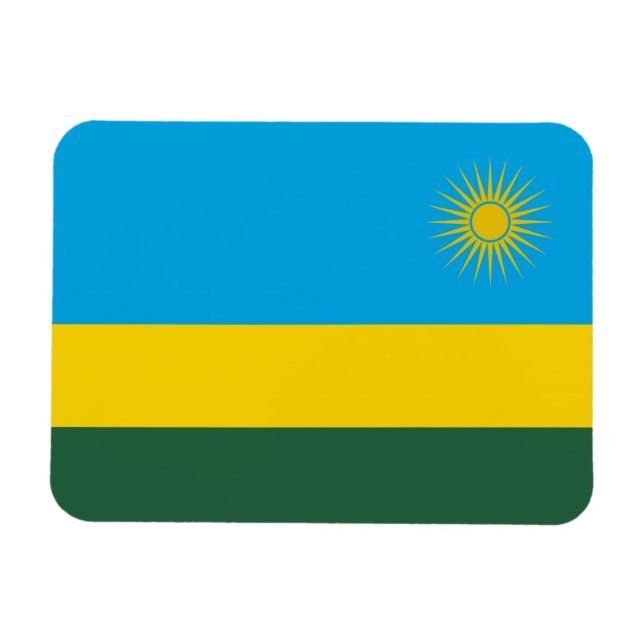 Rwandaflagga Magnet (Horisontell)