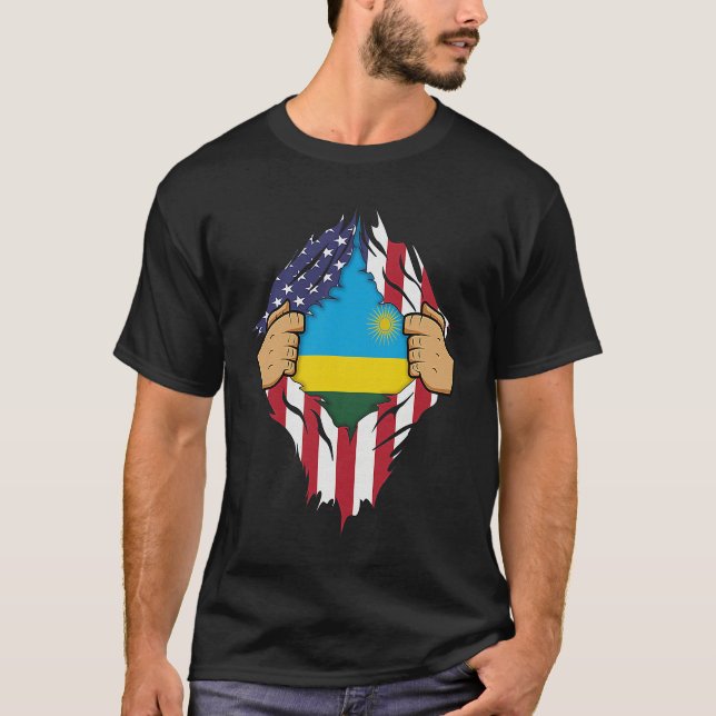 RWANDAN FLAG RWANDA Men Women Kids T Shirt (Framsida)
