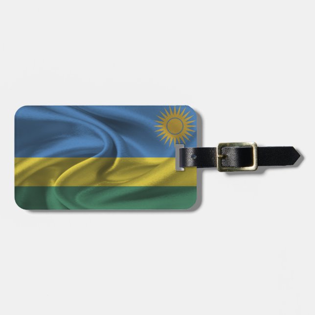 Rwandas flagga bagagebricka (Horisontell Framsida)