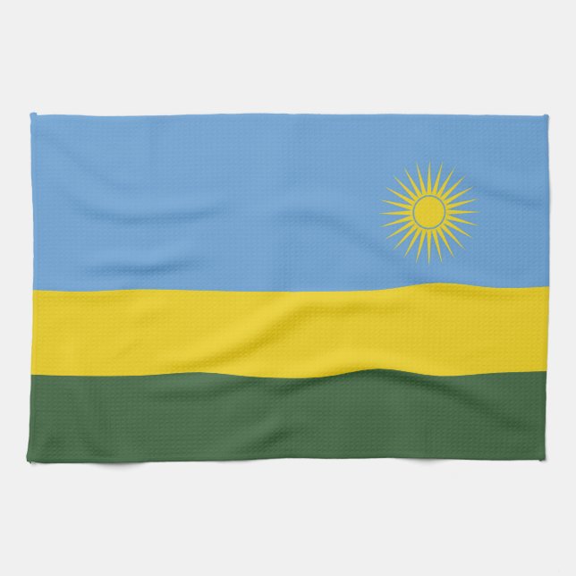 Rwandas flagga kökshandduk (Horisontell)