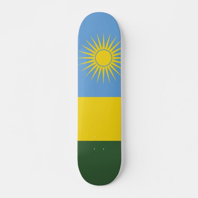 Rwandas flagga mini skateboard bräda 18,5 cm (Framsida)