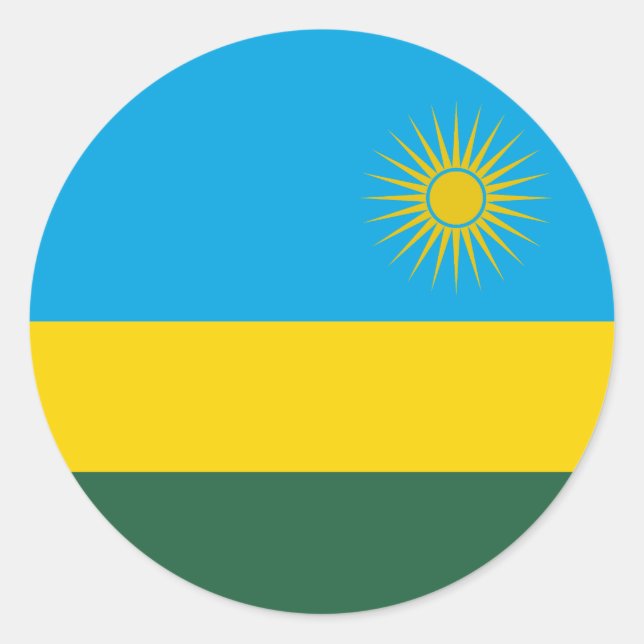 Rwandas flagga runt klistermärke (Framsida)
