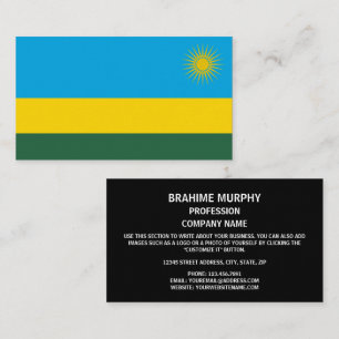 Rwandas Flagga, Rwandas Flagga Visitkort