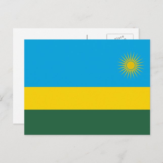 Rwandas Flagga, Rwandas Flagga Vykort (Fram/baksida)