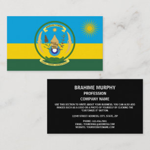 Rwandas Flagga & Seal, Rwandas Flagga Visitkort