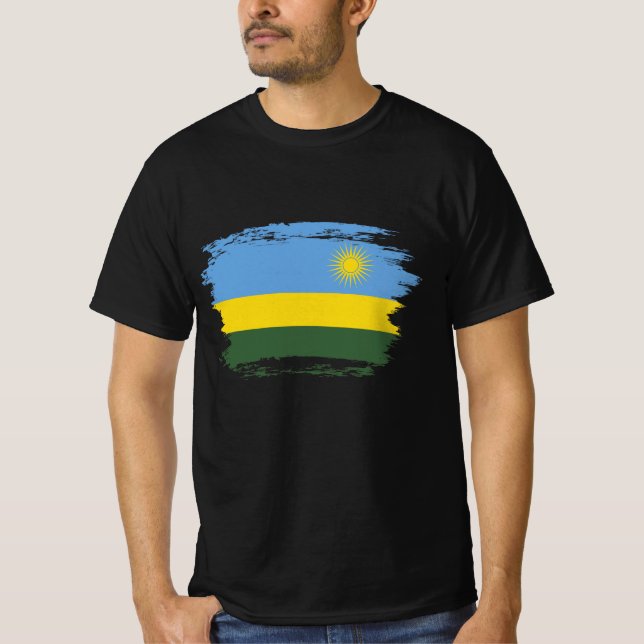 Rwandas flagga t shirt (Framsida)