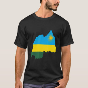 Rwandas nationella Flagga Karta T Shirt