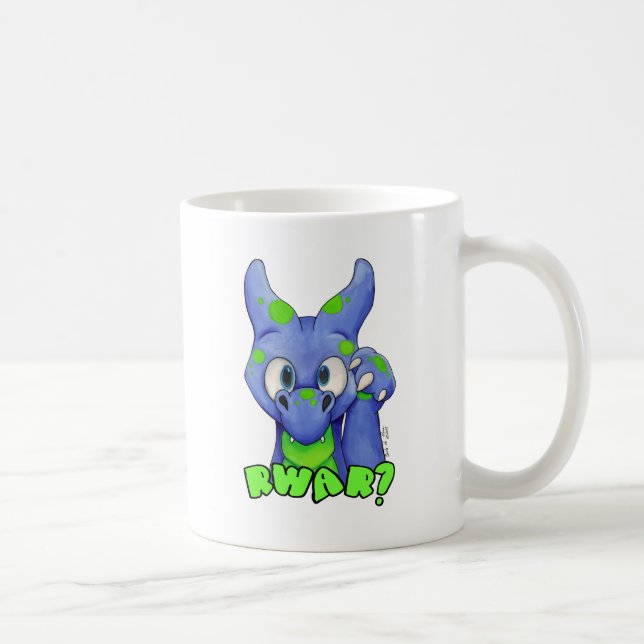 RWAR? (Blått) den gulliga bebisdraken mycket Kaffemugg (Höger)