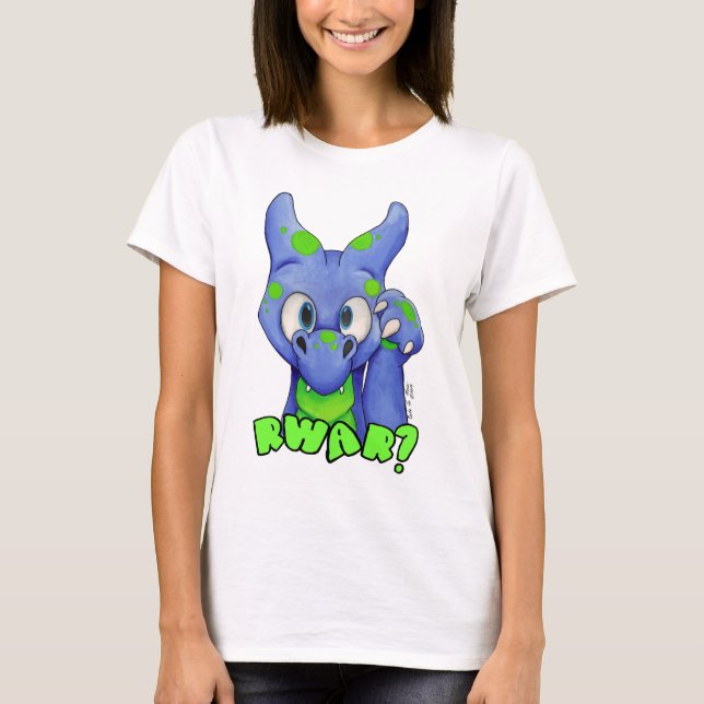 RWAR? (Blått) den gulliga bebisdraken mycket Tee Shirt (Framsida)