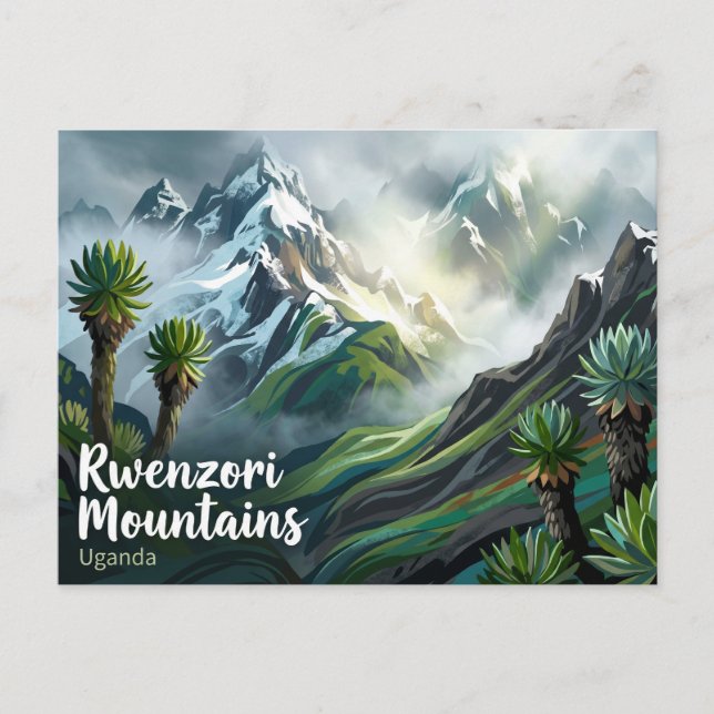 Rwenzori Mountains nationalpark Uganda Vykort (Framsida)