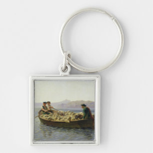Rwing-Boat, 1863 Fyrkantig Silverfärgad Nyckelring