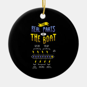 Rwing Boat Julgransprydnad Keramik