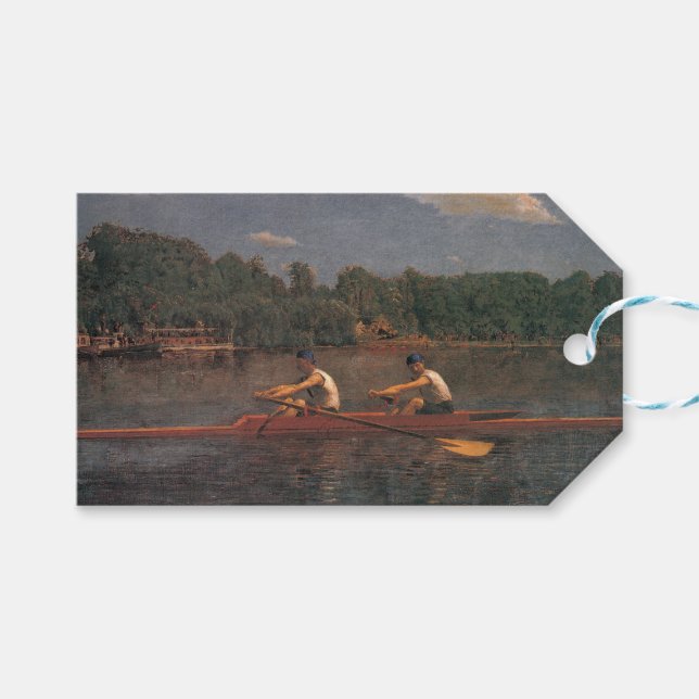 Rwing Boat Tävling vid floden Presentetikett (Framsidan (Horisontell))