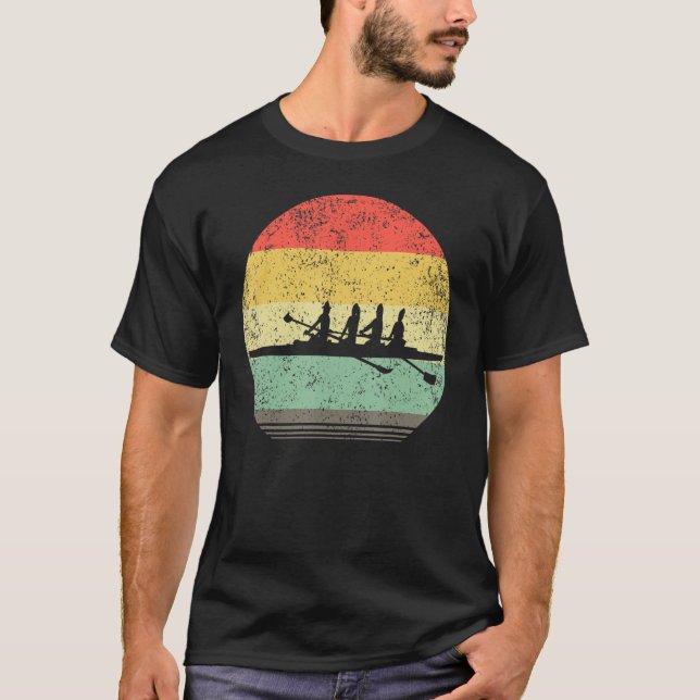 Rwing Retro Rving Crew Boat Rowers Paddle Rower T Shirt (Framsida)