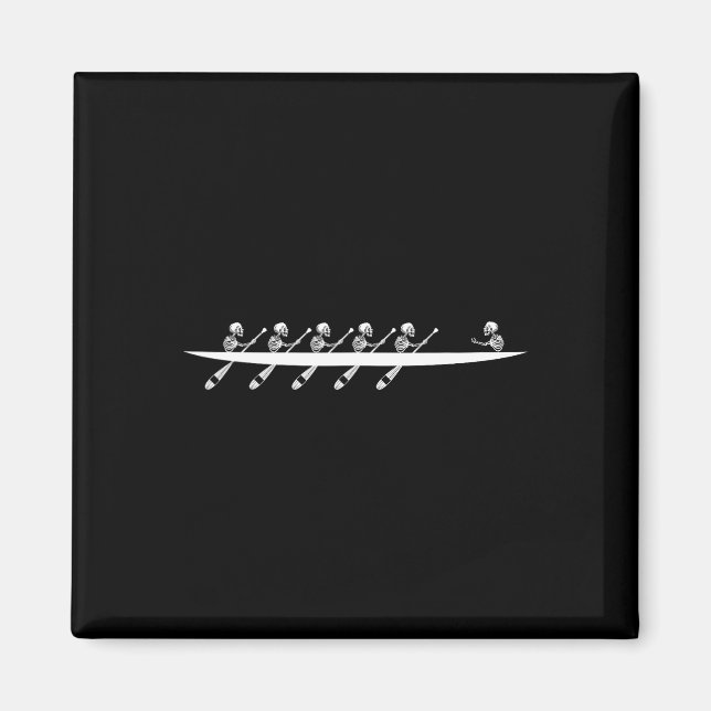 Rwing Skeleton Row Boats Paddle Coxswain Hallowee Magnet (Framsidan)
