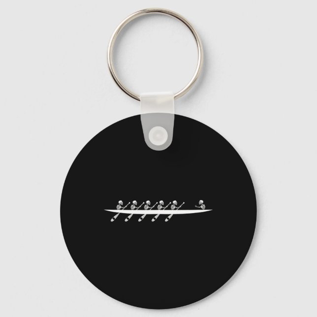 Rwing Skeleton Row Boats Paddle Coxswain Hallowee Nyckelring (Framsida)