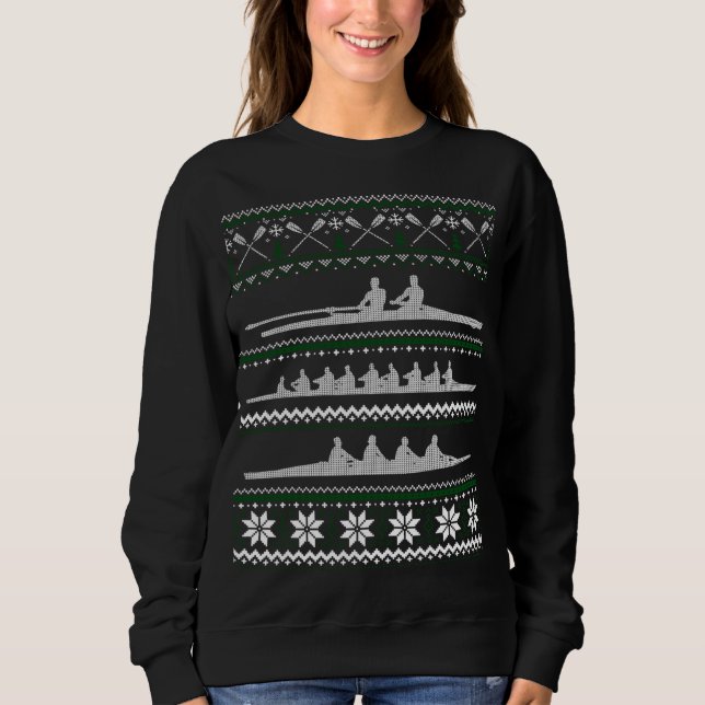 Rwing Team Funny Noel Gift Ugly julsötare T Shirt (Framsida)