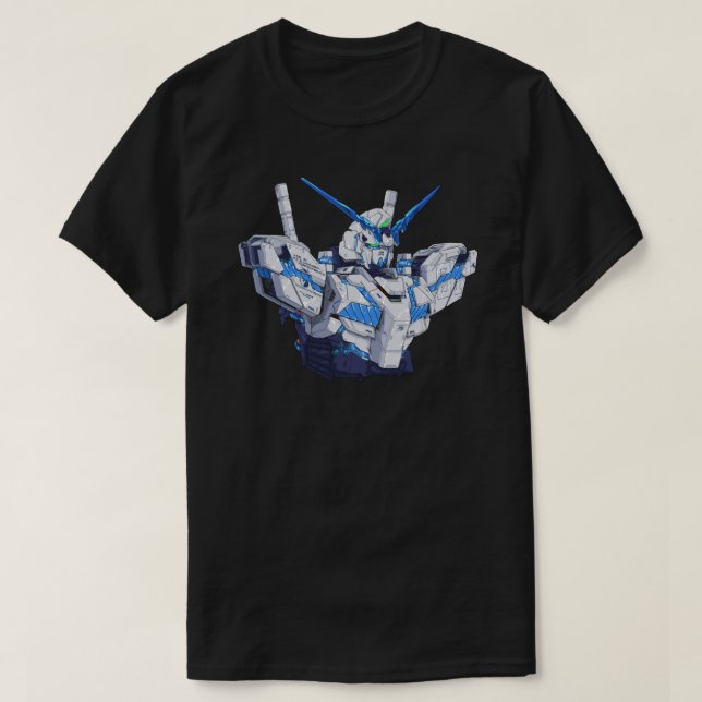 RX-0 Unicorn Gundam Perfectibility (Blue) Sticker T Shirt (Design framsida)