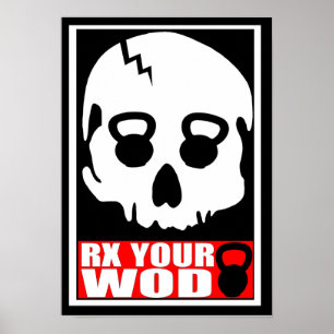 RX Din WOD - Kettlebell Skull Poster