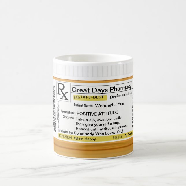 RX-förskrivning för positiv attityd Kaffemugg (Center)