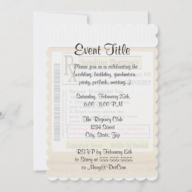 RX Funny Happbeskrivning Inbjudningar (Framsida)