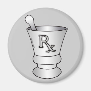 RX Mortar Pestle, anpassad namnmagnet Magnet