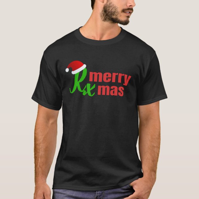 RX Pharmacy Christmas T Shirt (Framsida)