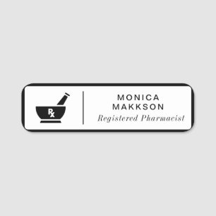 RX Pharmacy Logotyp Pharmacist Medical Care Namn b Namnbricka