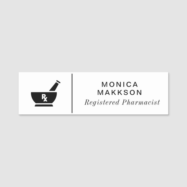RX Pharmacy Logotyp Pharmacist Medical Care Namn b Namnbricka (Framsida)