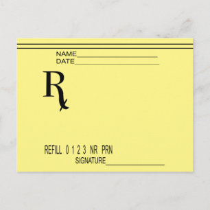 Rx-skrivarpad - Skriva ditt eget recept! Vykort